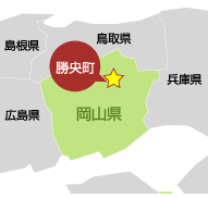 勝央町の地図